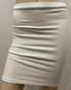 DKNY Winter White Jersey Wear Stretch Elasticated Waist Mini Short Bodycon Skirt M