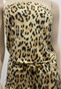 MELISSA ODABASH Beige Black Modal Leopard Animal Print Long Length Maxi Dress M