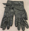 CHRISTINE BEC Women's Black Shined Real Leather Silk Lined Gloves Size 7.5