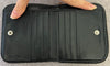 HOGAN Black Leather Patent Perforated Detail Coin Pocket Card Slot Purse Wallet