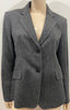 PINK THOMAS PINK Grey Brown 100% Wool Herringbone Lined Blazer Jacket UK14 US10