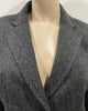 PINK THOMAS PINK Grey Brown 100% Wool Herringbone Lined Blazer Jacket UK14 US10