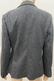 PINK THOMAS PINK Grey Brown 100% Wool Herringbone Lined Blazer Jacket UK14 US10