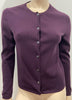 PRADA Plum Purple 100% Cashmere Round Neck Long Sleeve Cardigan Top 42 UK10