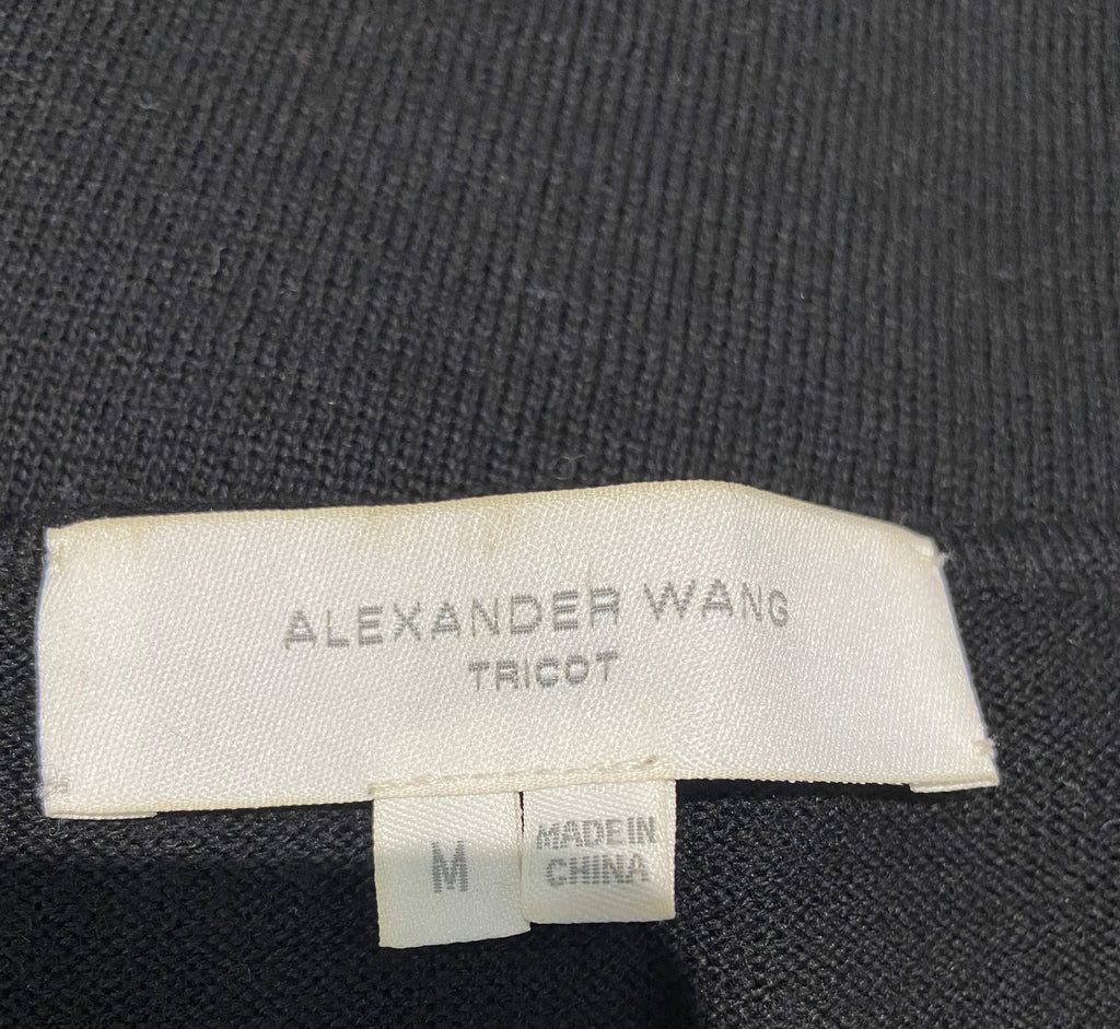ALEXANDER WANG TRICOT Black 100% Wool Knit Round Neck Sleeveless Tank Vest M