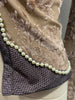 VOYAGE INVEST IN THE ORIGINAL Vintage Brown Floral Velvet Pearl Detail Cardigan