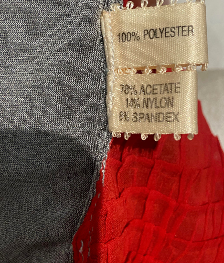 VOYAGE INVEST IN THE ORIGINAL Vintage Red Grey Velvet Sheer Detail Cardigan M