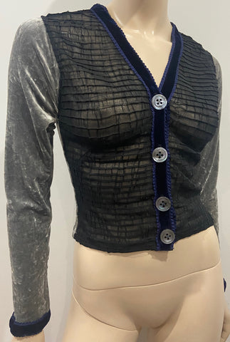 VINCE Designer Knitted Brown Tie Waist Long Sleeve Cardigan Top Sz:M