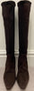 GINA Chocolate Brown Leather Suede Pointed Toe Knee High Stiletto Heel Boots 6.5