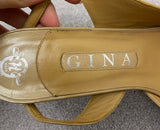 GINA Beige Shined Leather Peep Toe Sling Back D'Orsay Pump Sandals Shoes UK6 39