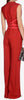 MAISON MARGIELA Red Wool Blend Corset Detail Sleeveless Wide Leg Jumpsuit 40/8